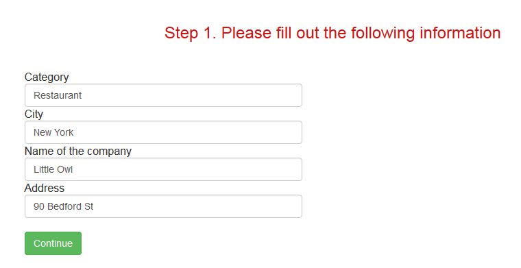 Step 1 - Entering data about your company Step 1 - Entering data about your company
